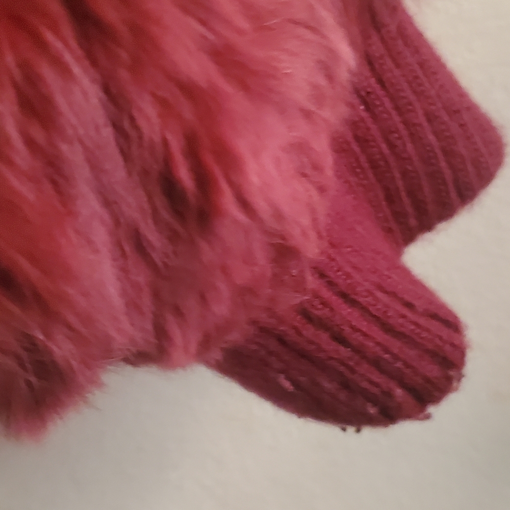 Ashley Stewart Red Teddy Jacket with Plush Faux Fur and hood - Picture 5 of 14